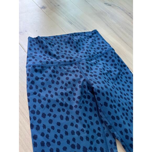 Aerie Printed Polka dot Leggins Size Small Blue Workout Athleisure Gym - Picture 3 of 4